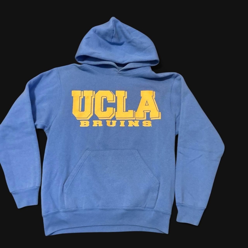 Vintage 90s UCLA Bruins powder blue graphic hoodie fleece L/19